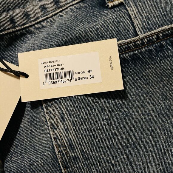 Agolde Rami Carpenter Jeans Women's 34 / 18 Repetition Blue Ankle Leg Revolve - Picture 13 of 13